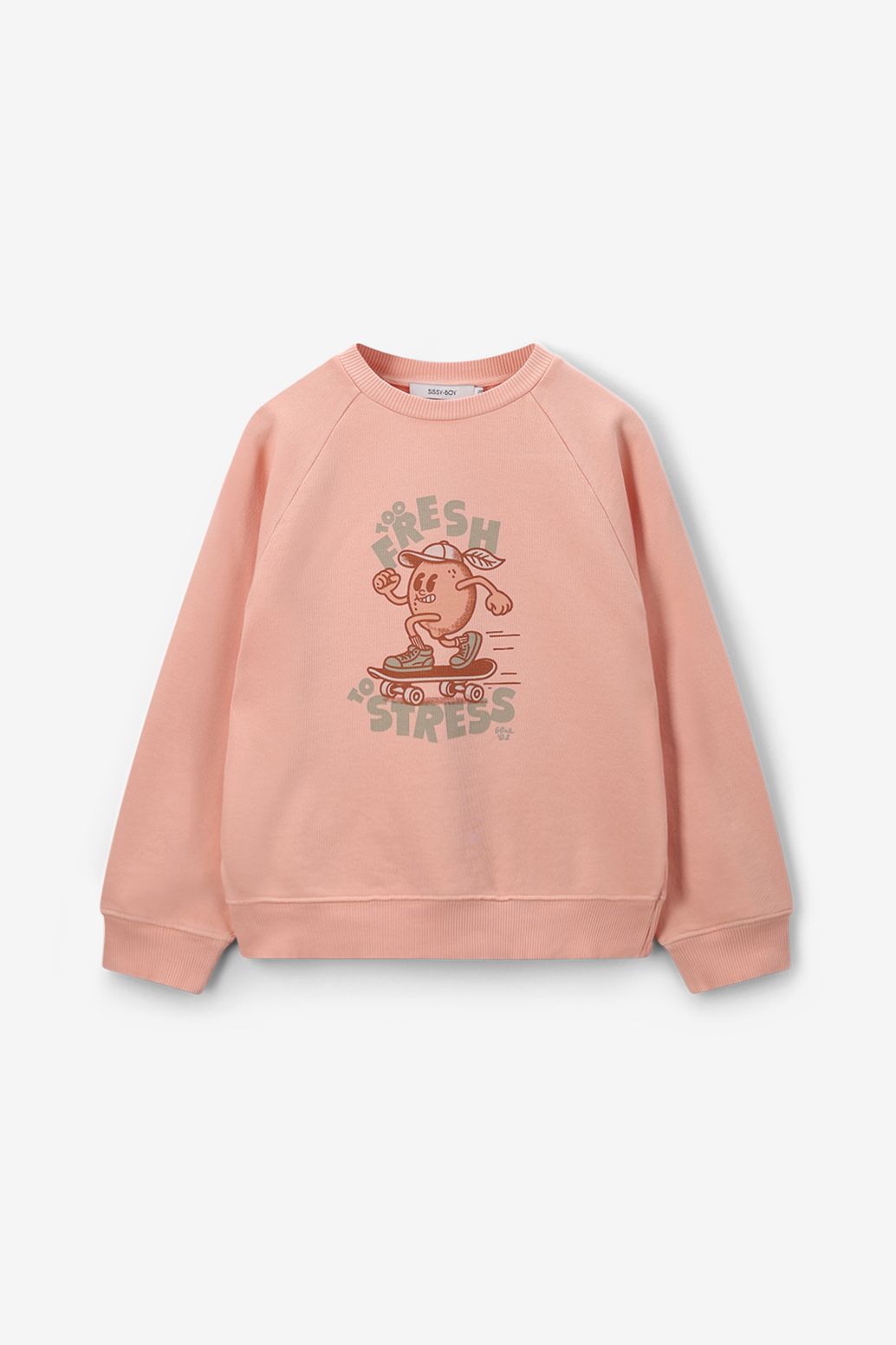 Sweater mit Print - hellorange