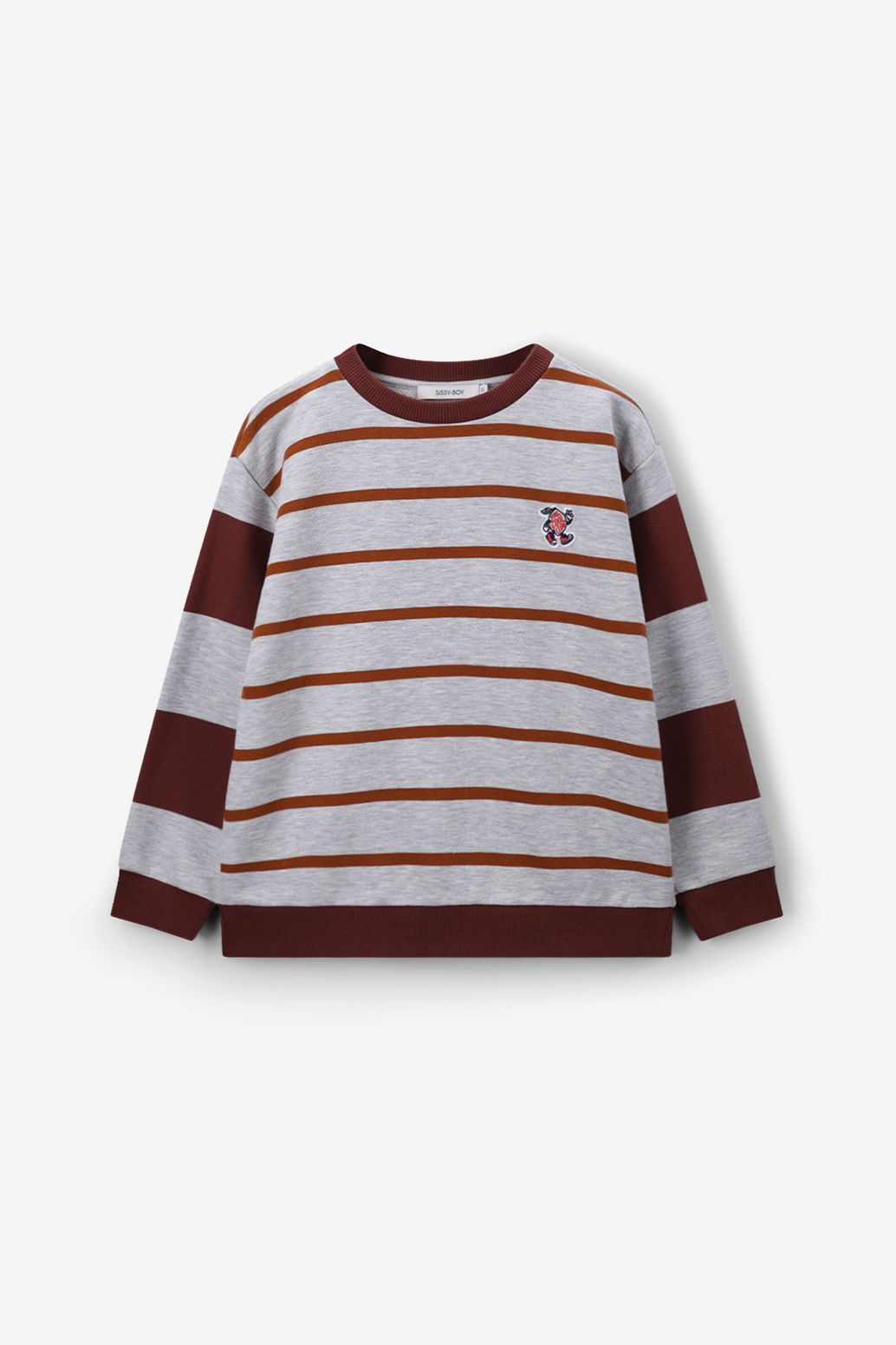 Grijze sweater met strepen