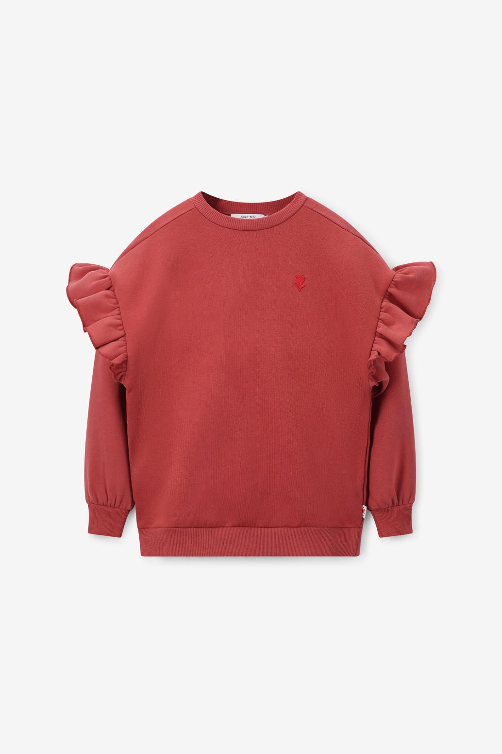 Sweat ample avec volants - rouge