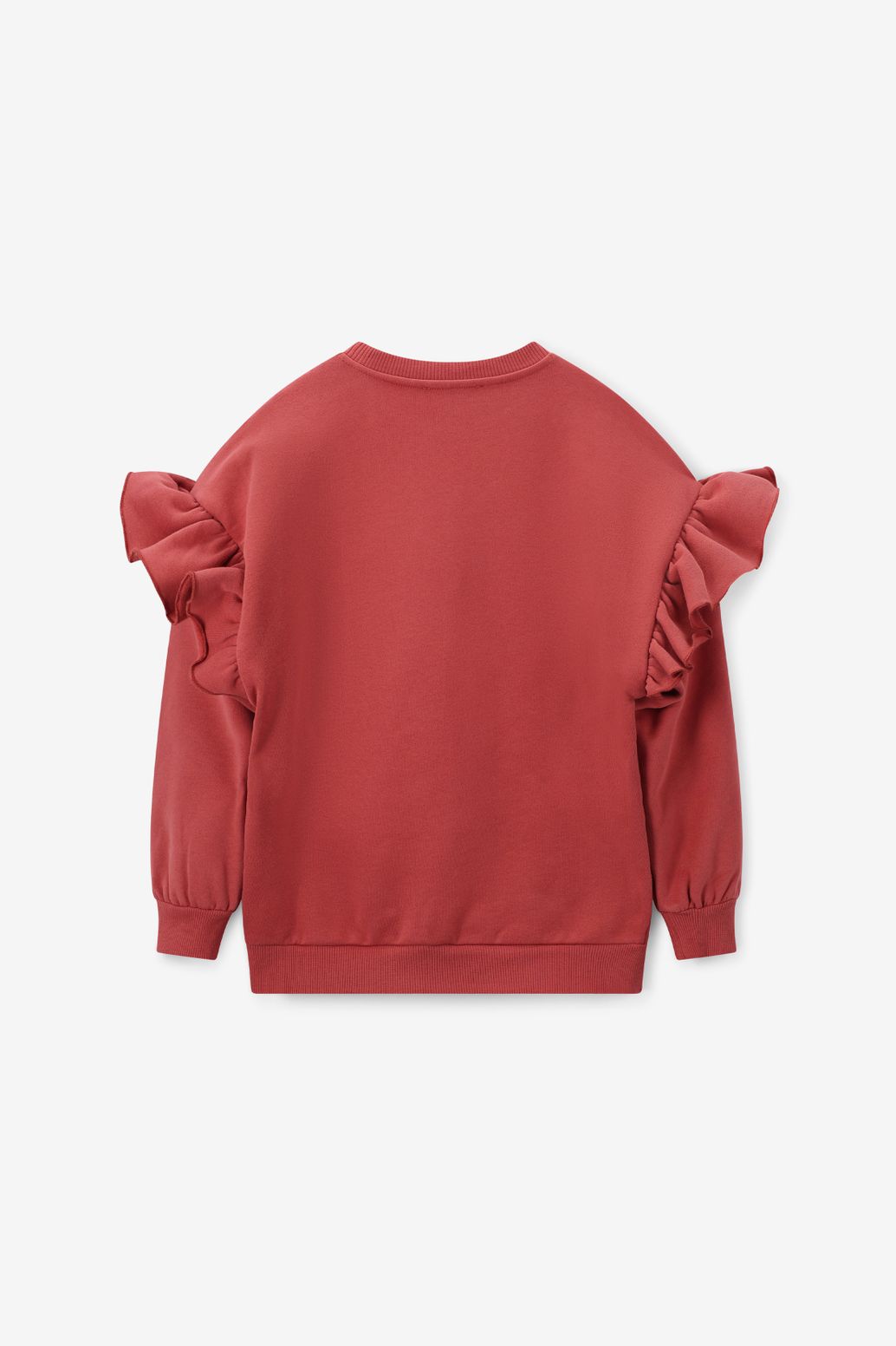 Sweat ample avec volants - rouge