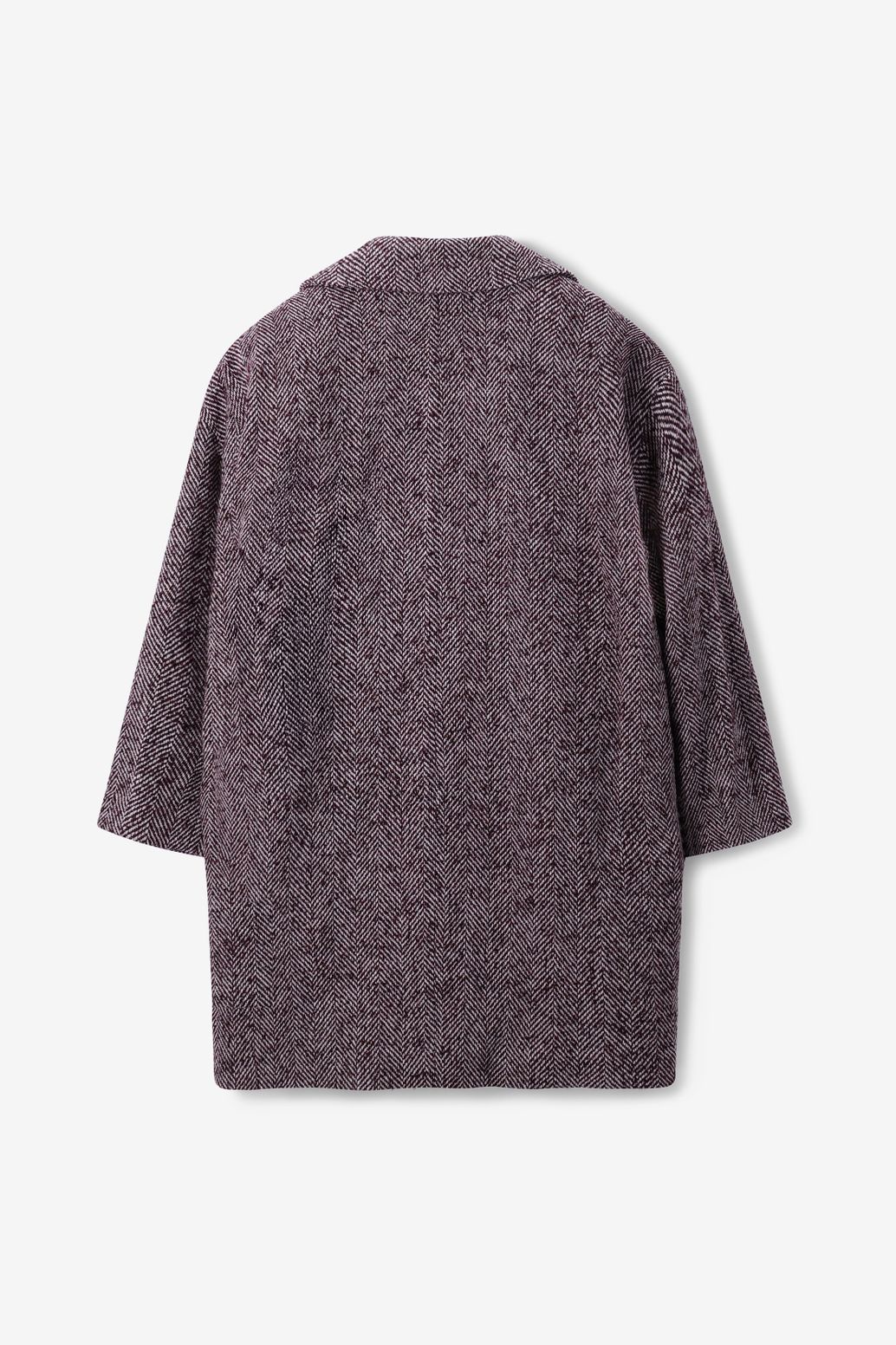 Mantel mit Fischgrätenmuster - dunkelrot