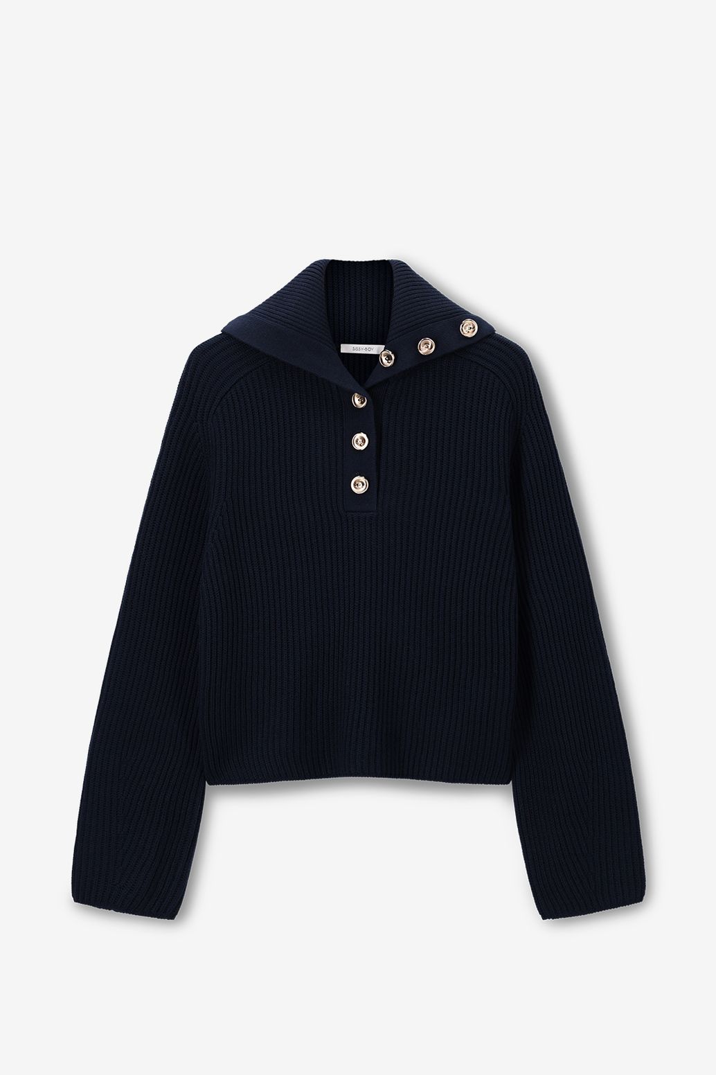 Pull avec boutons - bleu foncé