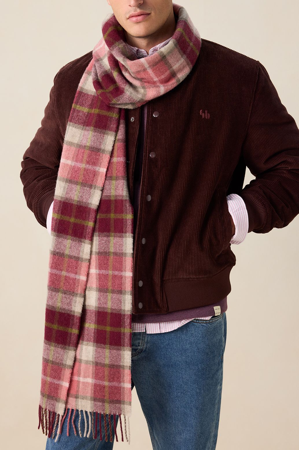 Bomberjacke aus Cord - lila