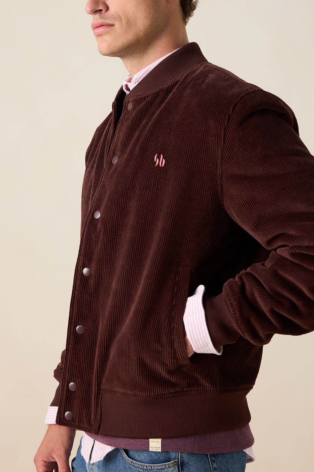 Bomberjacke aus Cord - lila