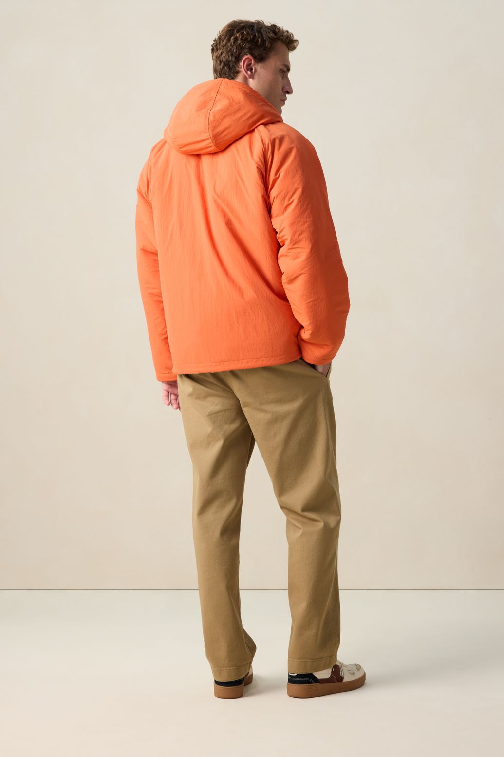 Oranje reversible teddy jas