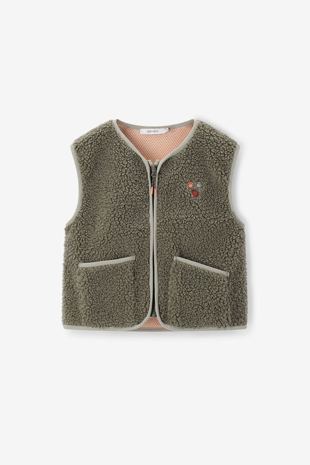 Donkergroen teddy gilet