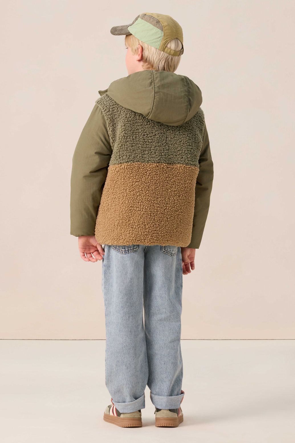 Teddy-Jacke zum Wenden - dunkelgrün