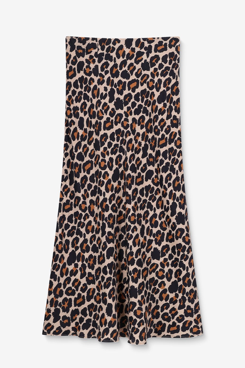 Satinrock mit Leoprint - braun