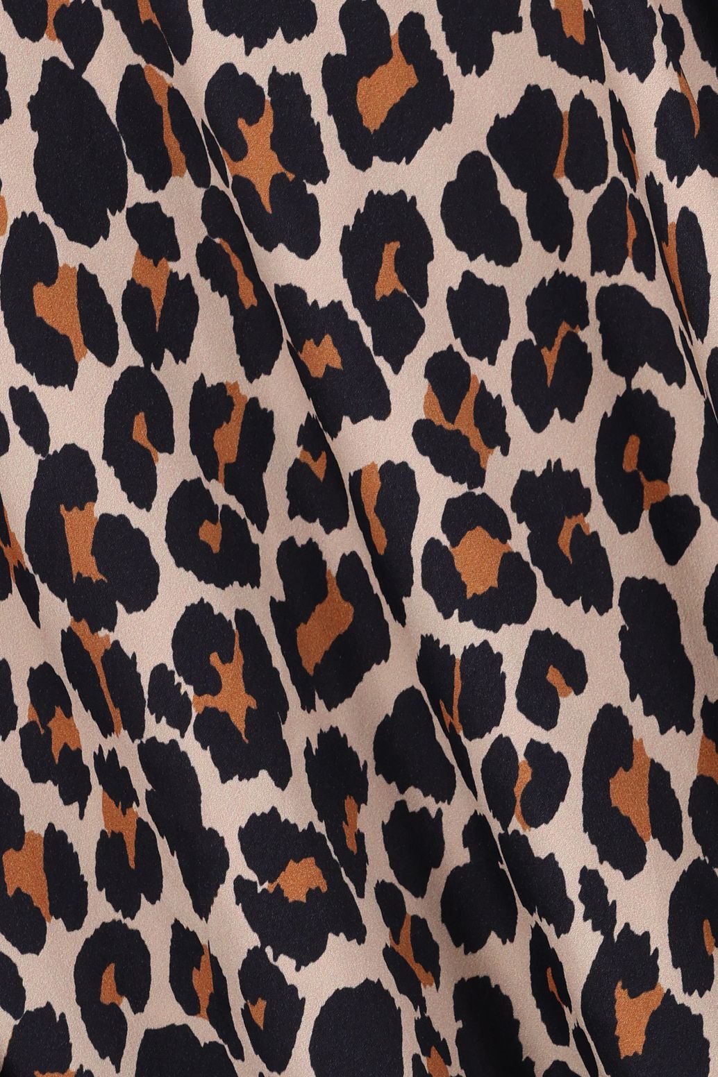 Satinrock mit Leoprint - braun