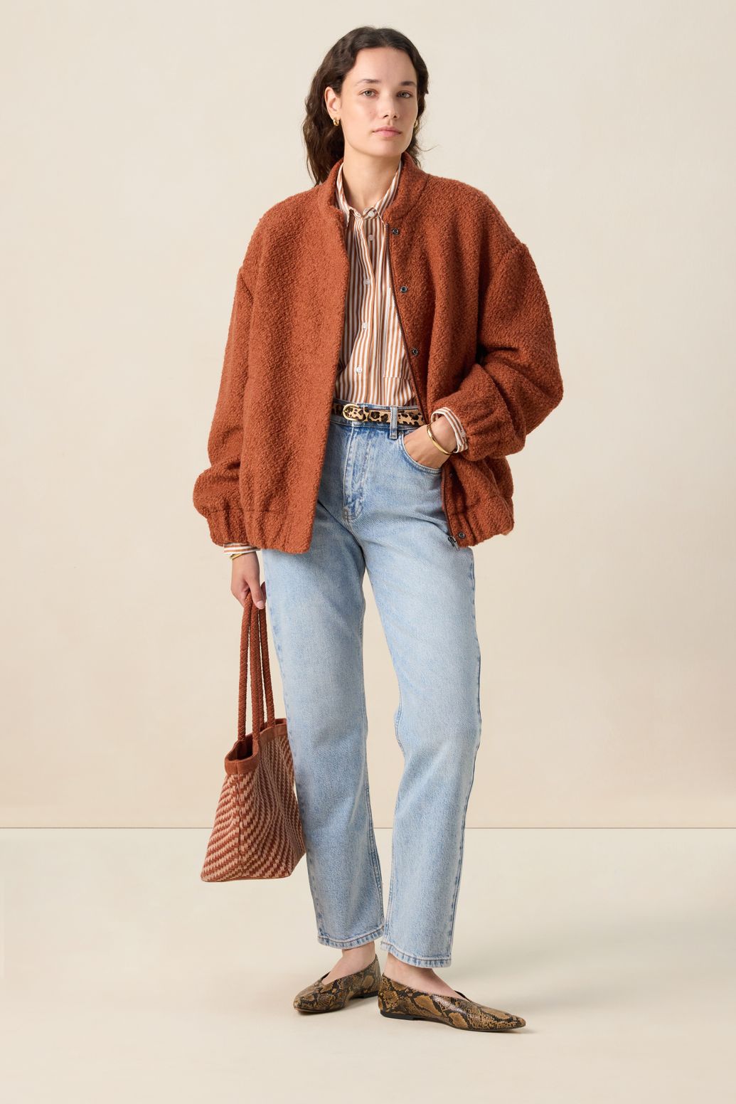 Veste bouclette - marron