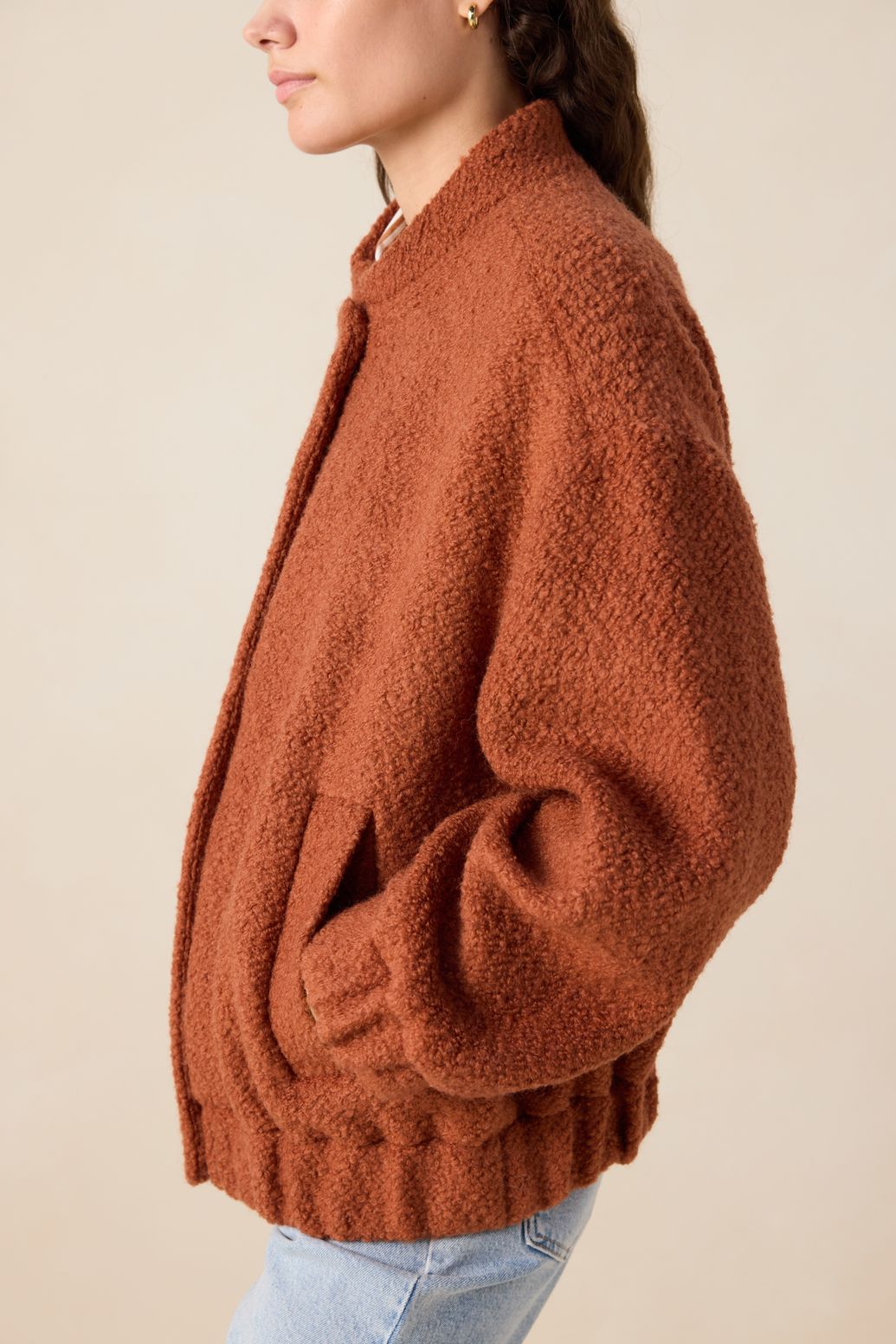 Veste bouclette - marron