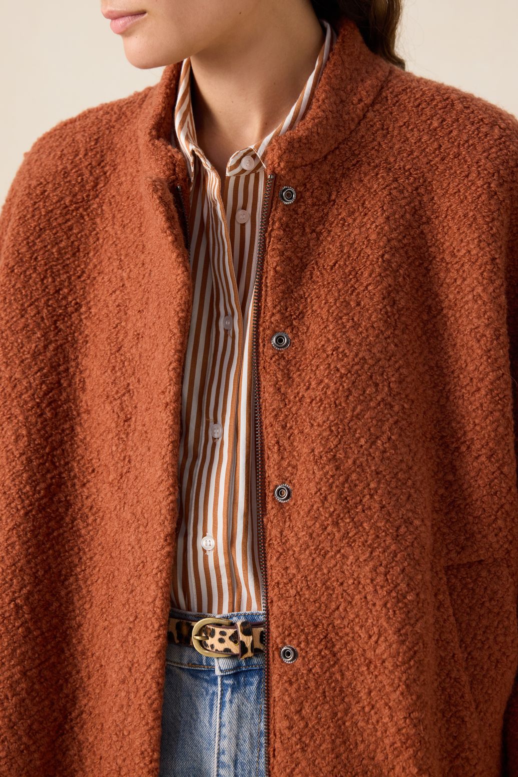 Veste bouclette - marron