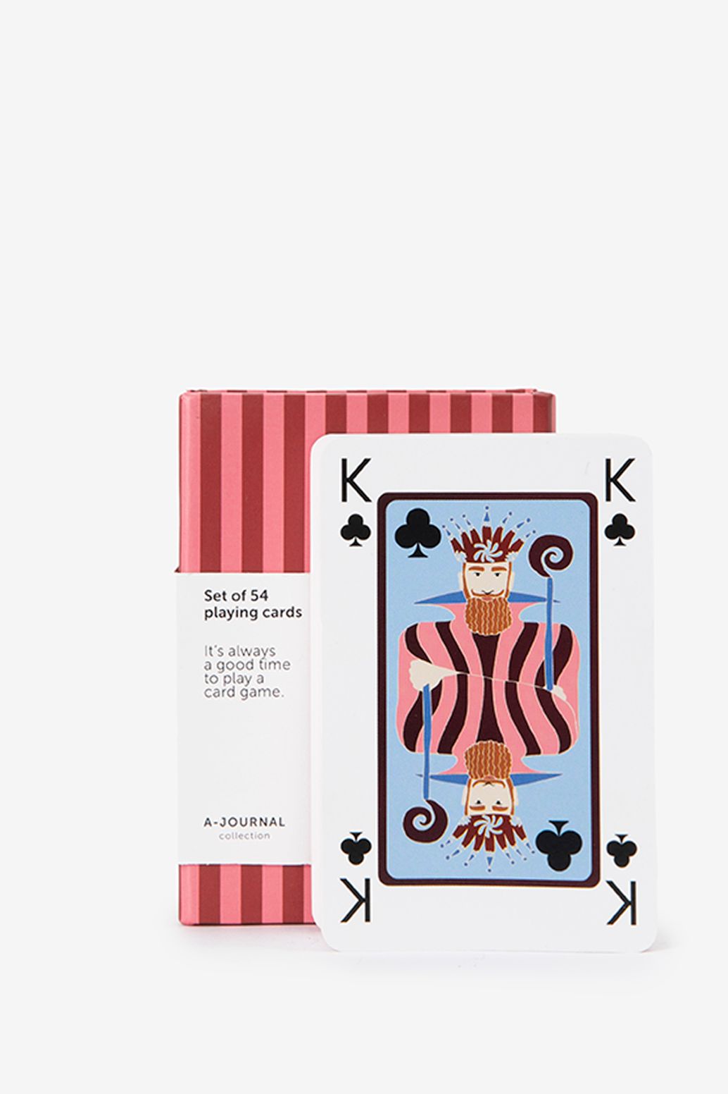 A-journal roze gestreept kaartspel