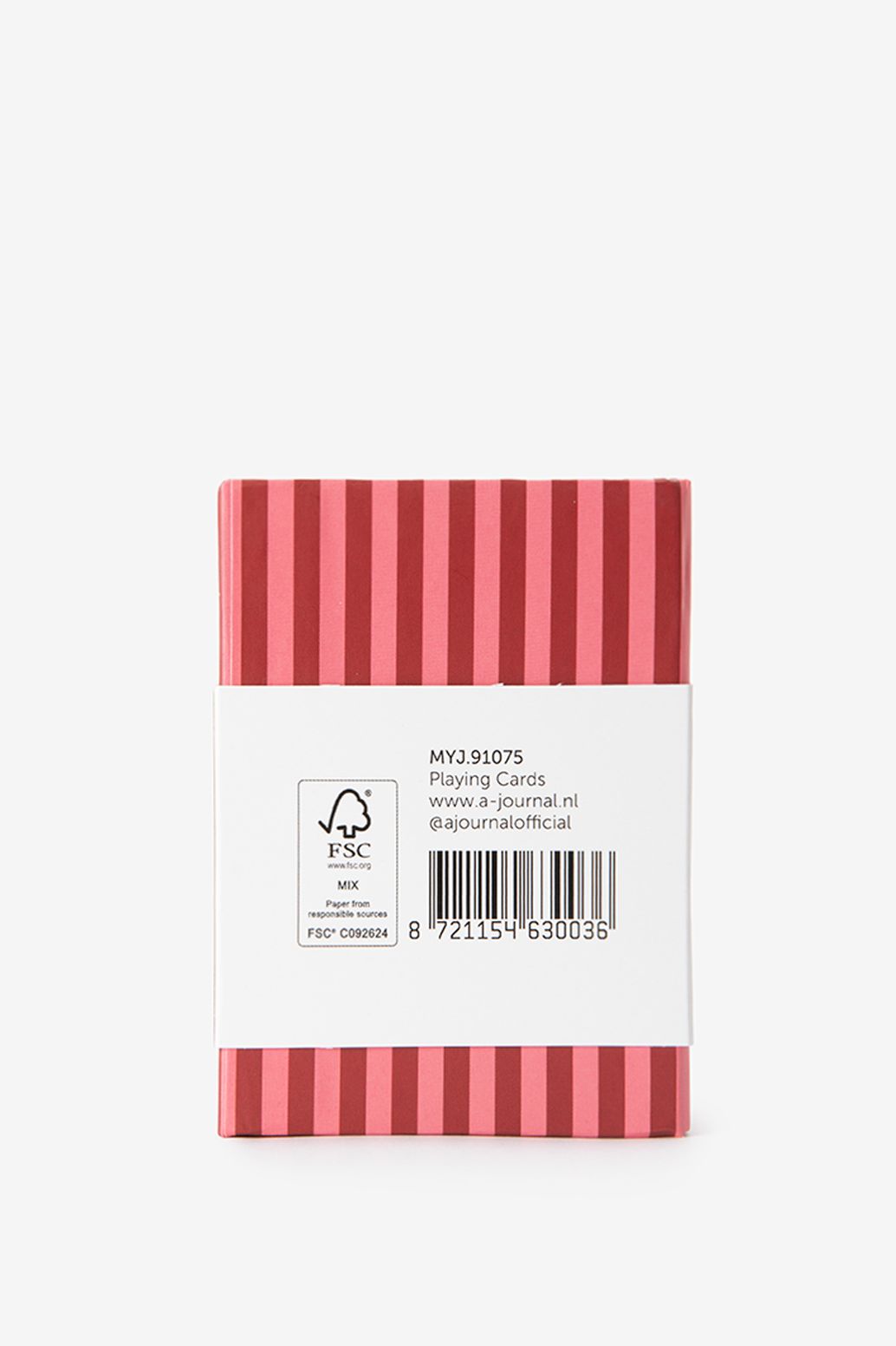 A-journal roze gestreept kaartspel