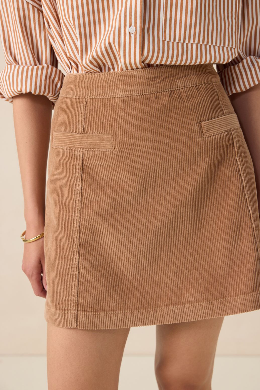 Jupe en velours côtelé - marron