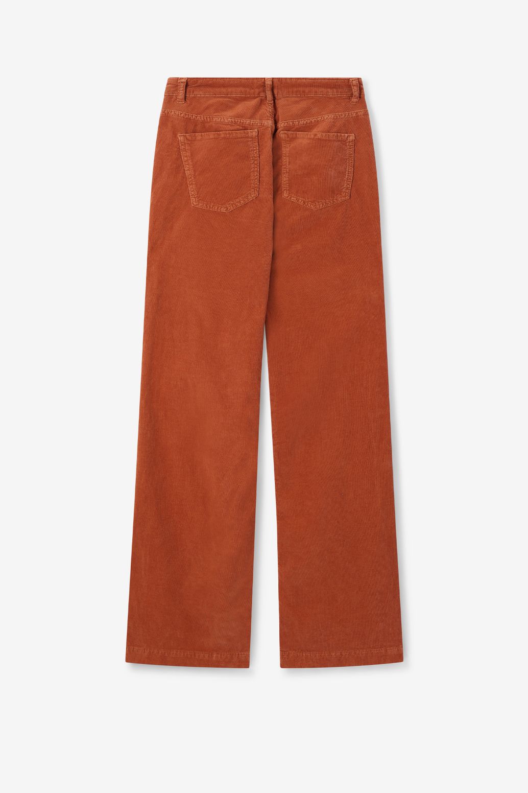 Pantalon évasé en velours côtelé - marron