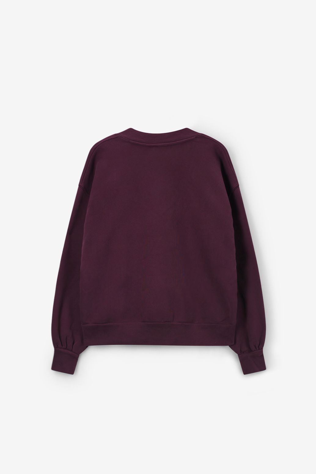 Sweat avec col V - rouge foncé