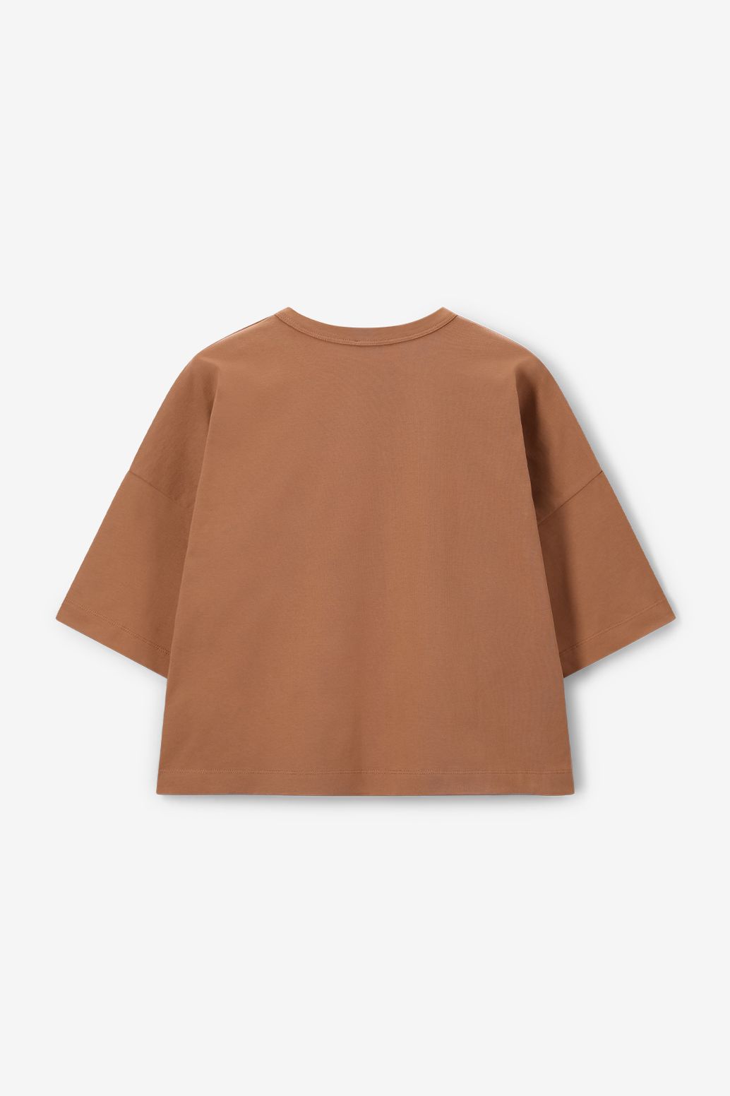 T-Shirt aus Jersey mit Perlenstickerei - braun