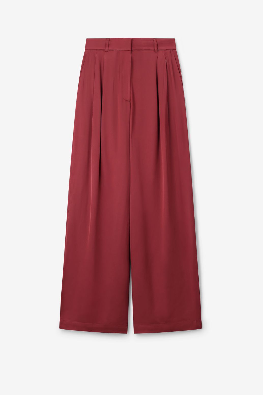 Weite High Waist Hose - rot