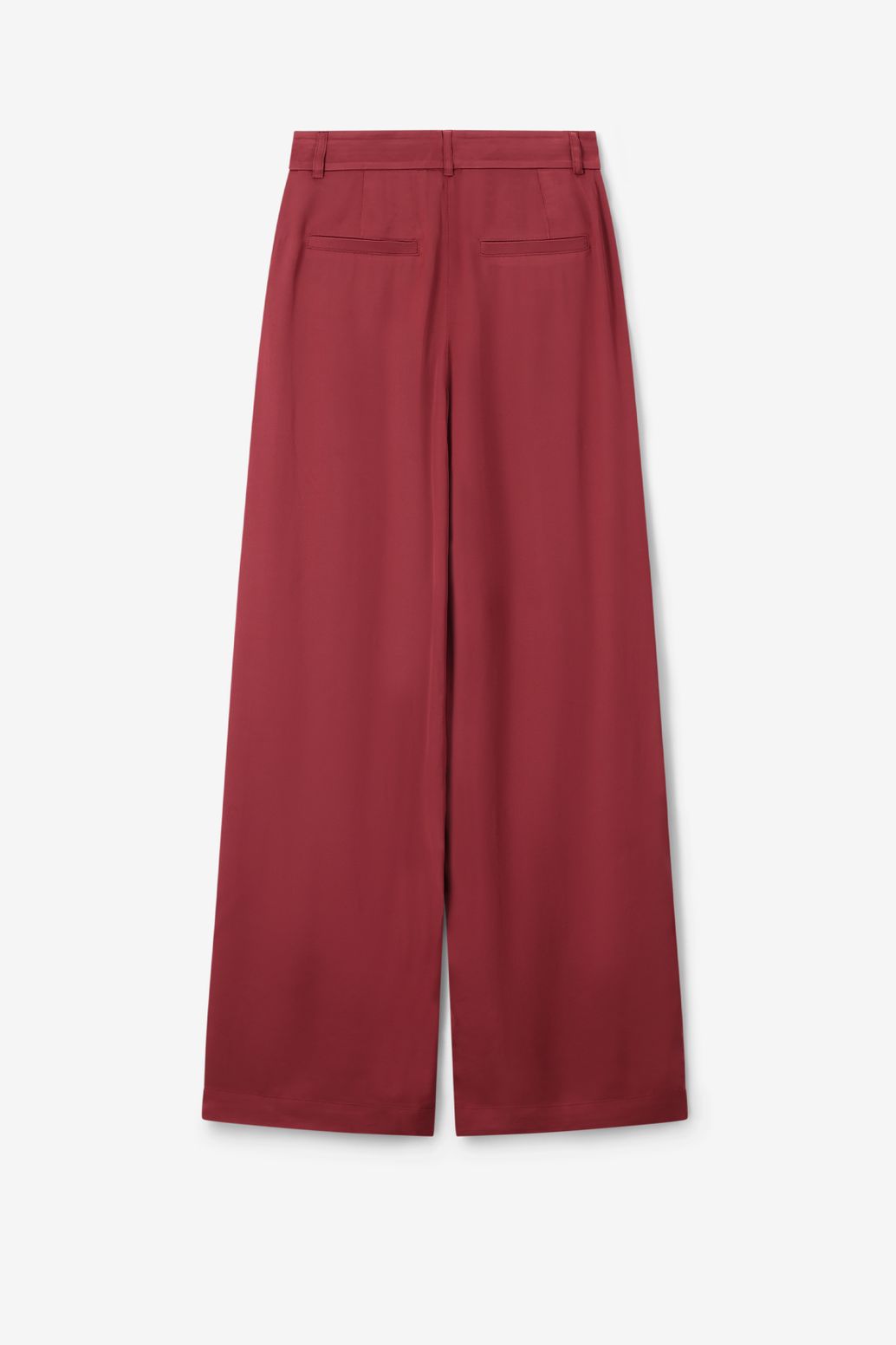 Pantalon taille haute jambes larges - rouge