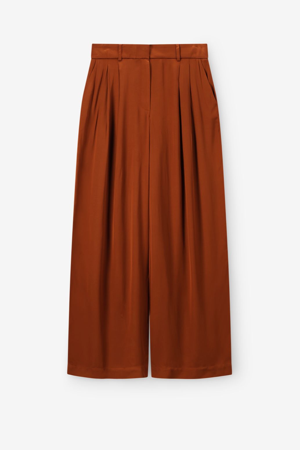 Bruine high waist wide leg broek