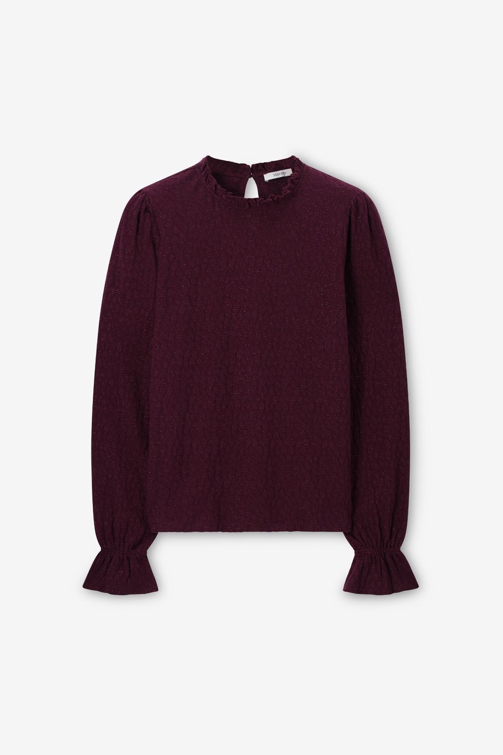 Donkerrood T-shirt met lurex