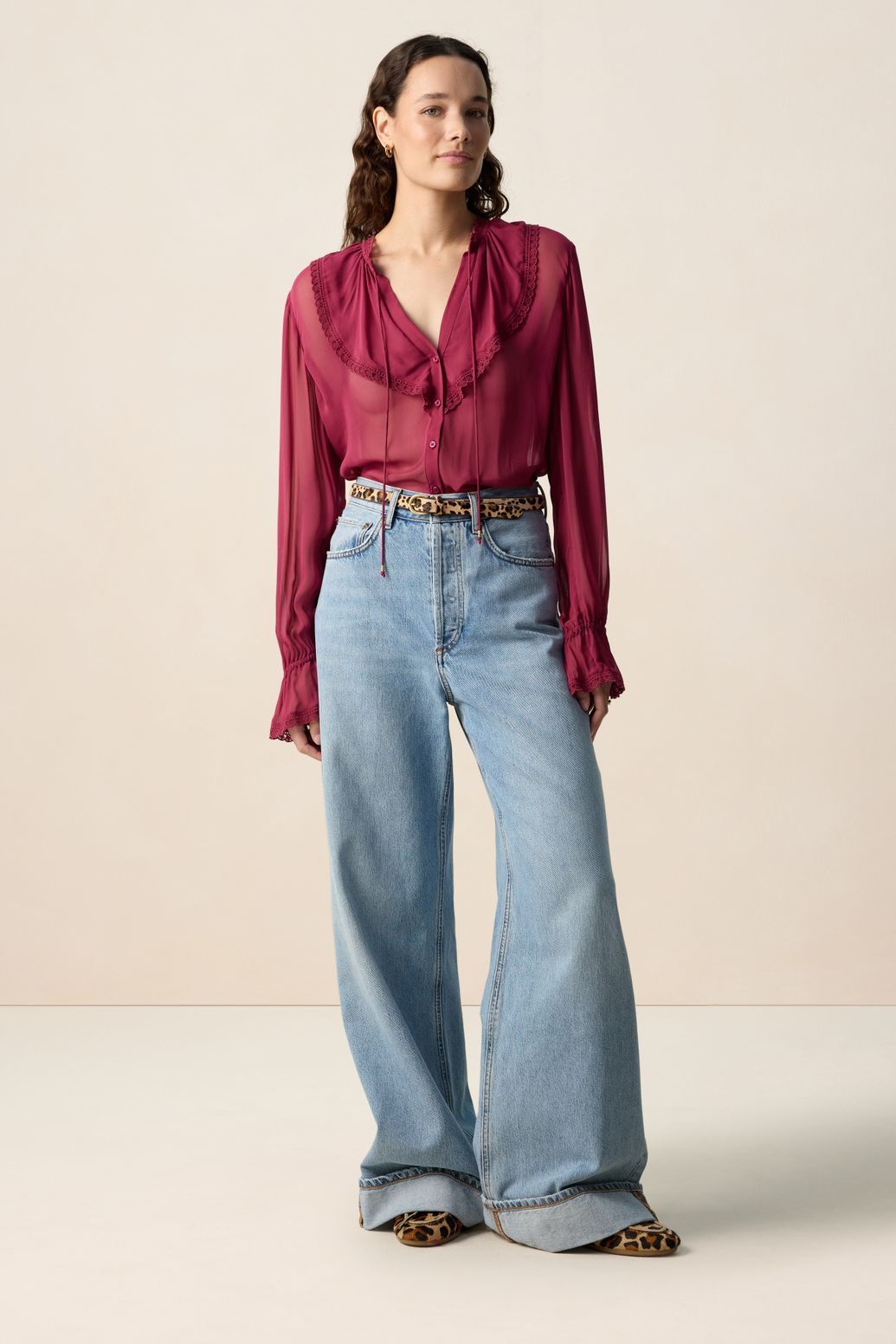 Blouse - rouge foncé