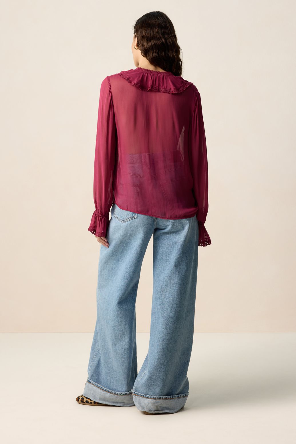 Blouse - rouge foncé