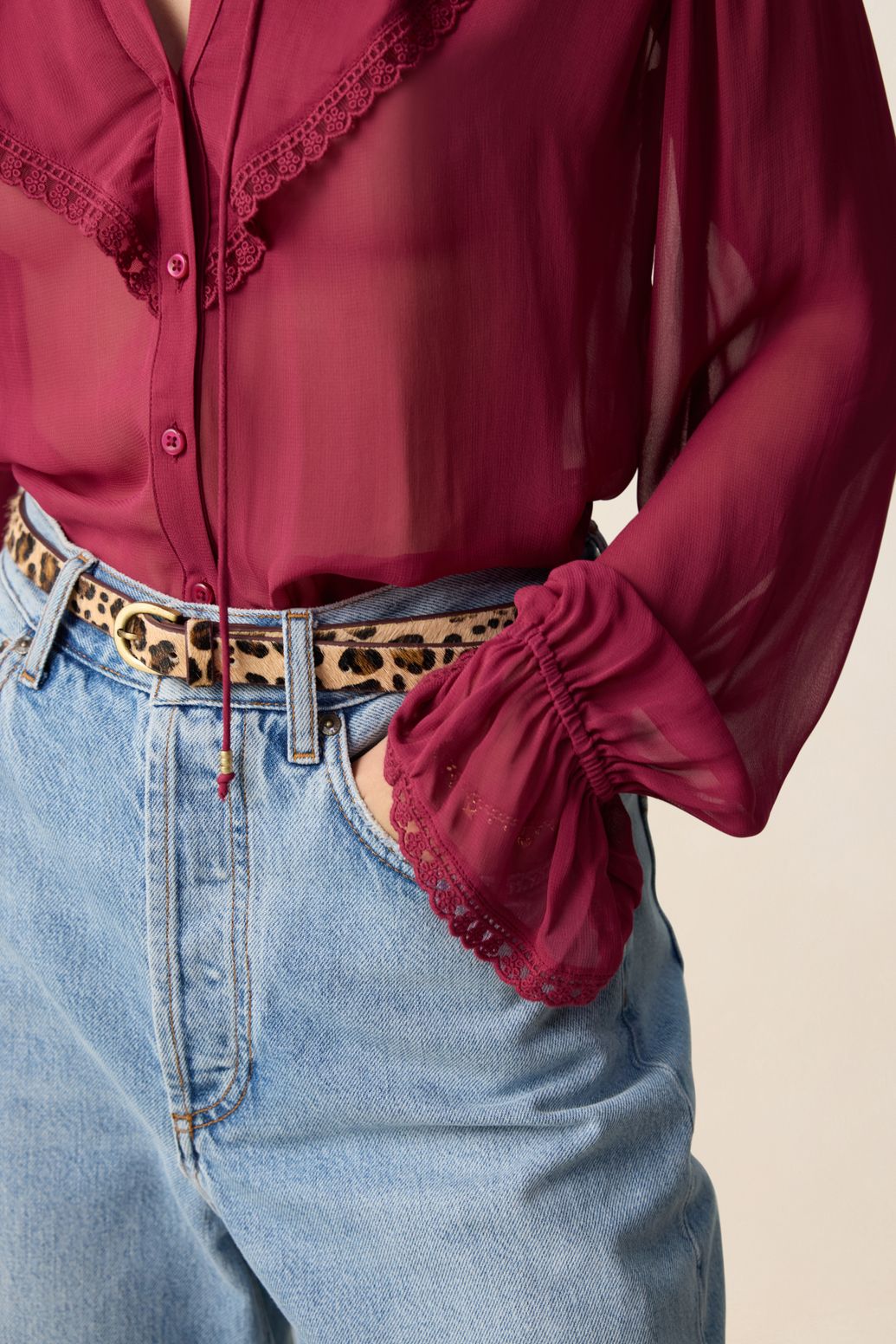 Blouse - rouge foncé