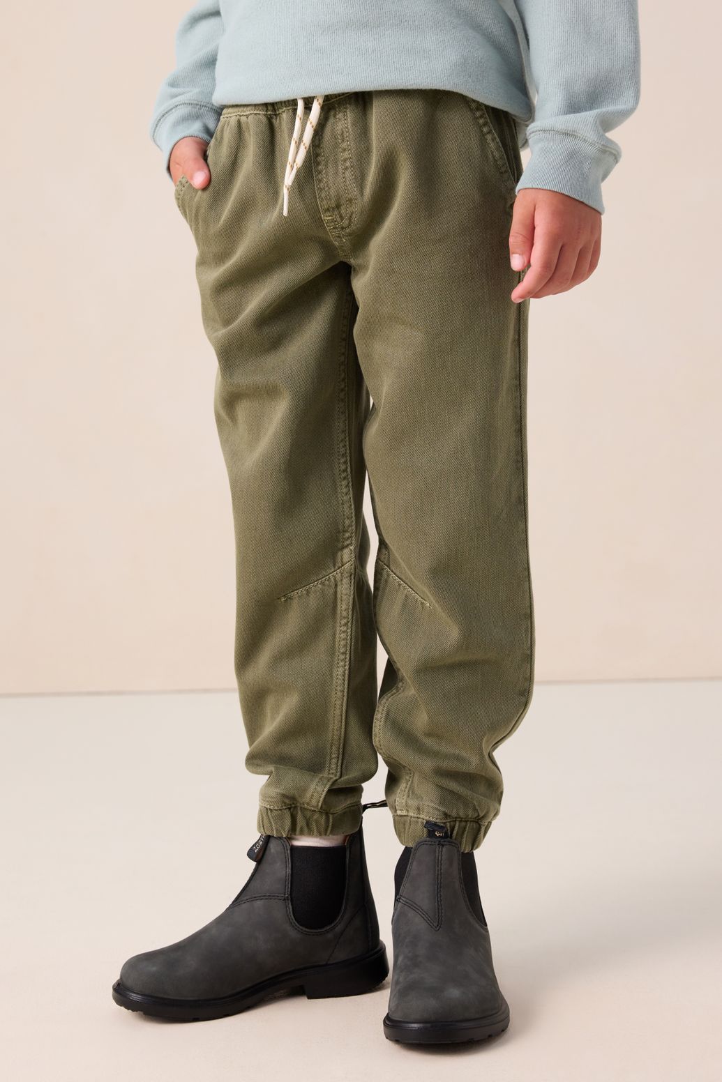 Denim-Jogger - dunkelgrün