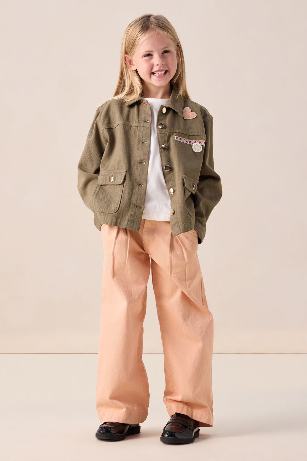 Lichtoranje wide leg jeans