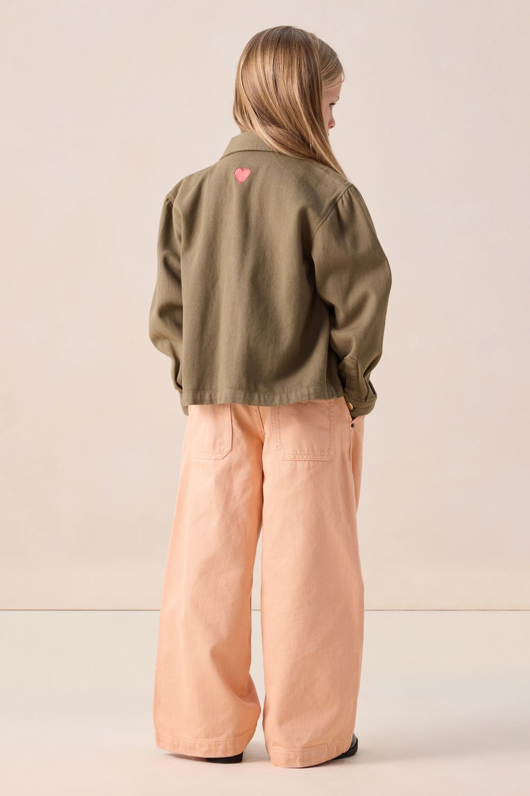 Lichtoranje wide leg jeans