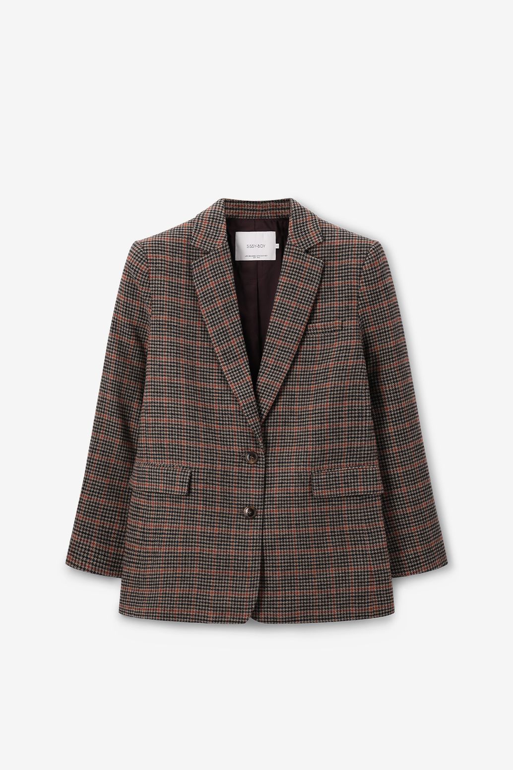 Donkerbruine geruite blazer