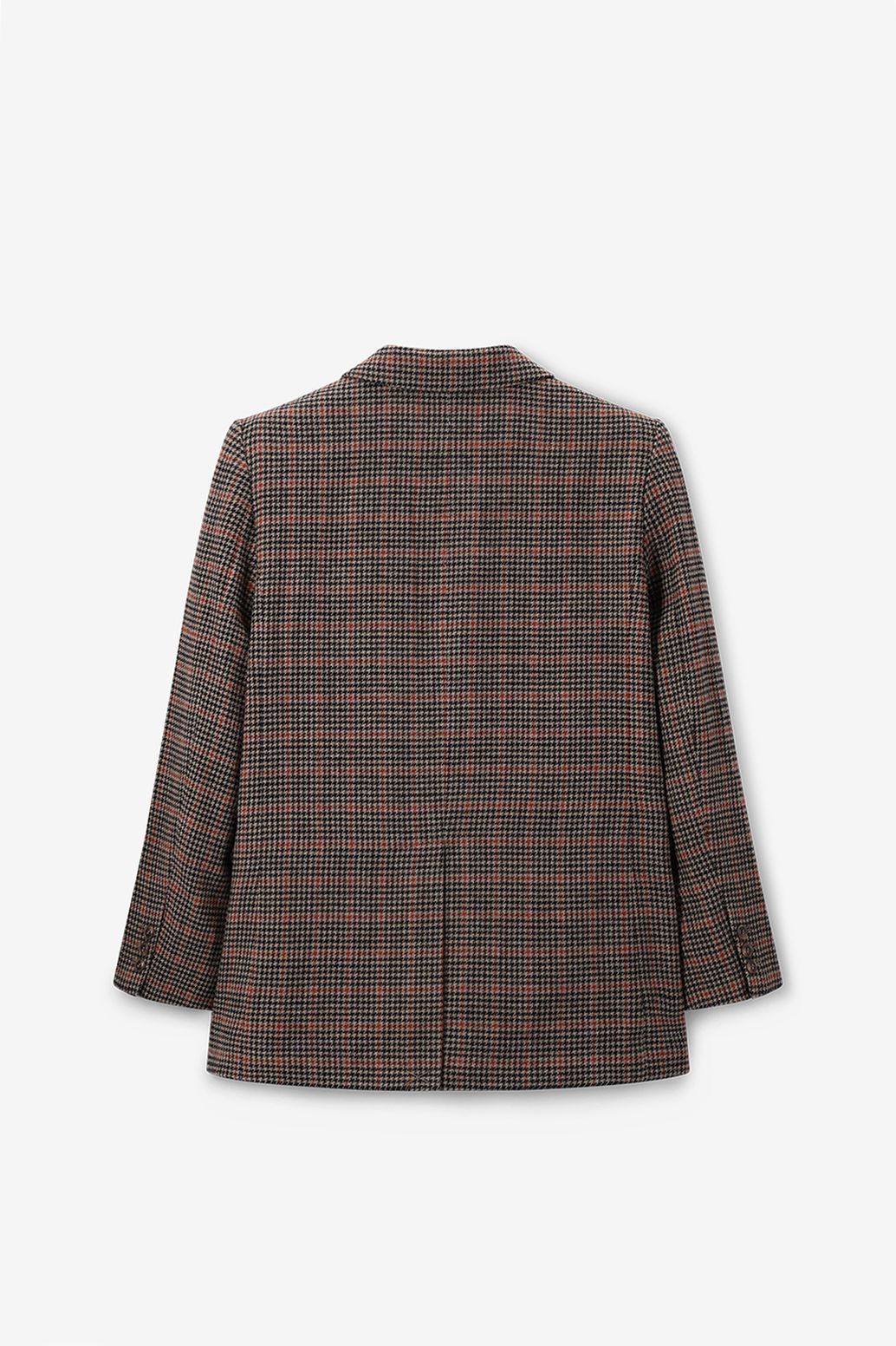 Donkerbruine geruite blazer