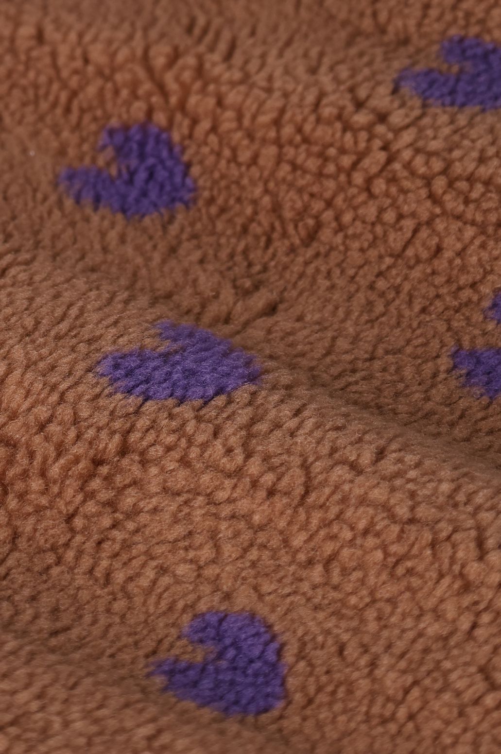 Bruine teddy jas met hartjes