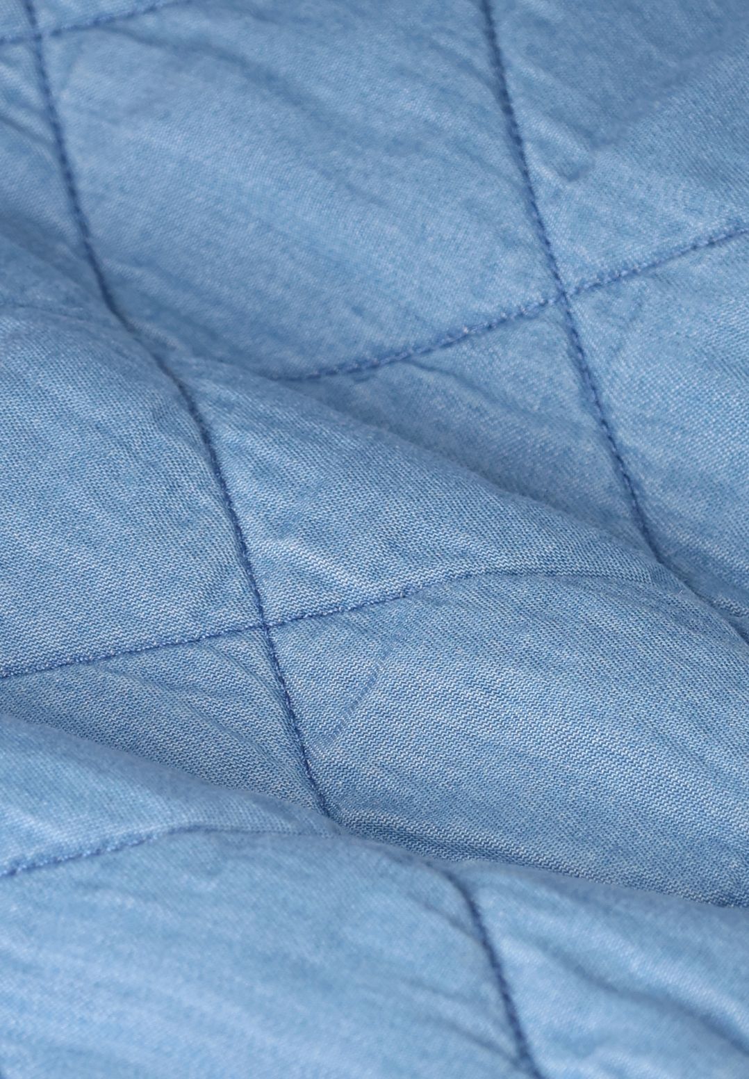 Blauw denim padded jack met hartje