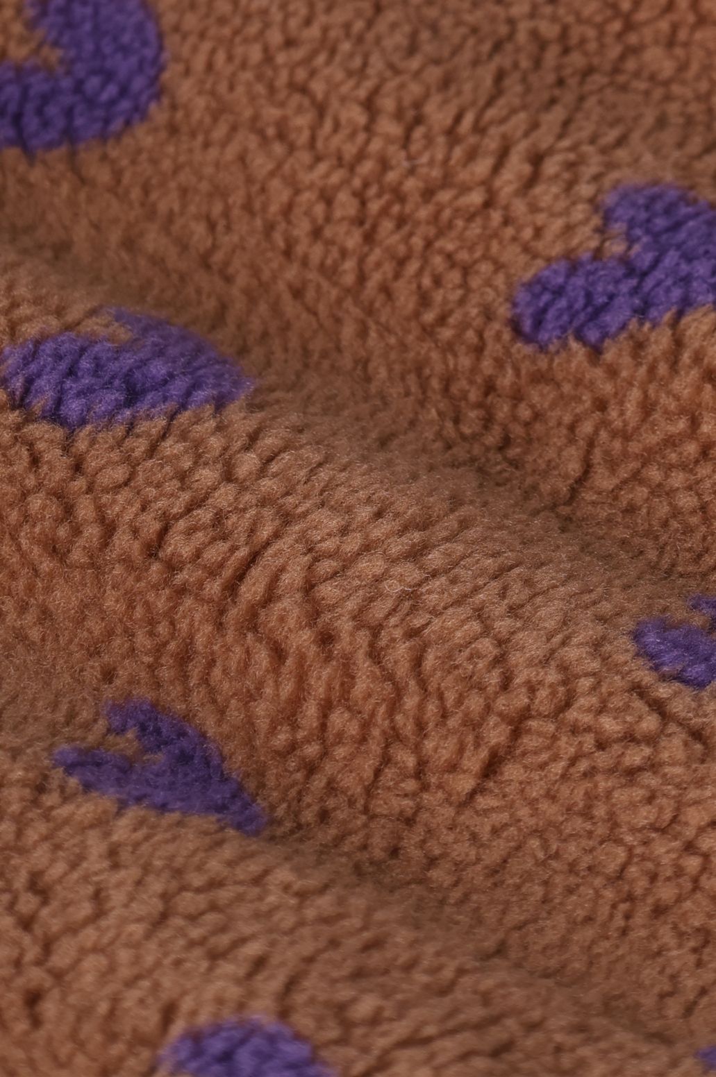 Teddy-Weste mit Herzmuster - braun