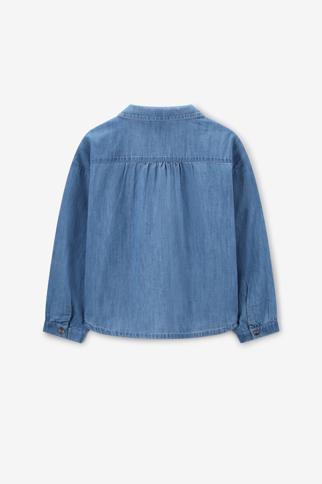 Blauwe denim blouse met hartje