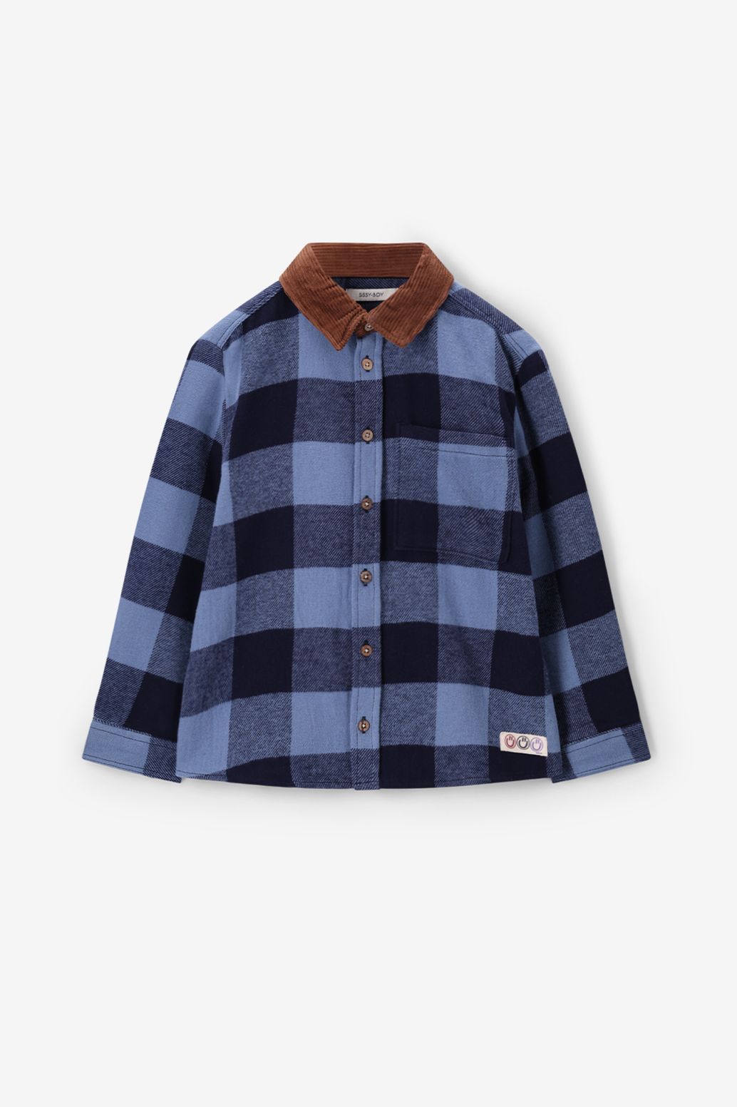 Donkerblauw geruit overhemd