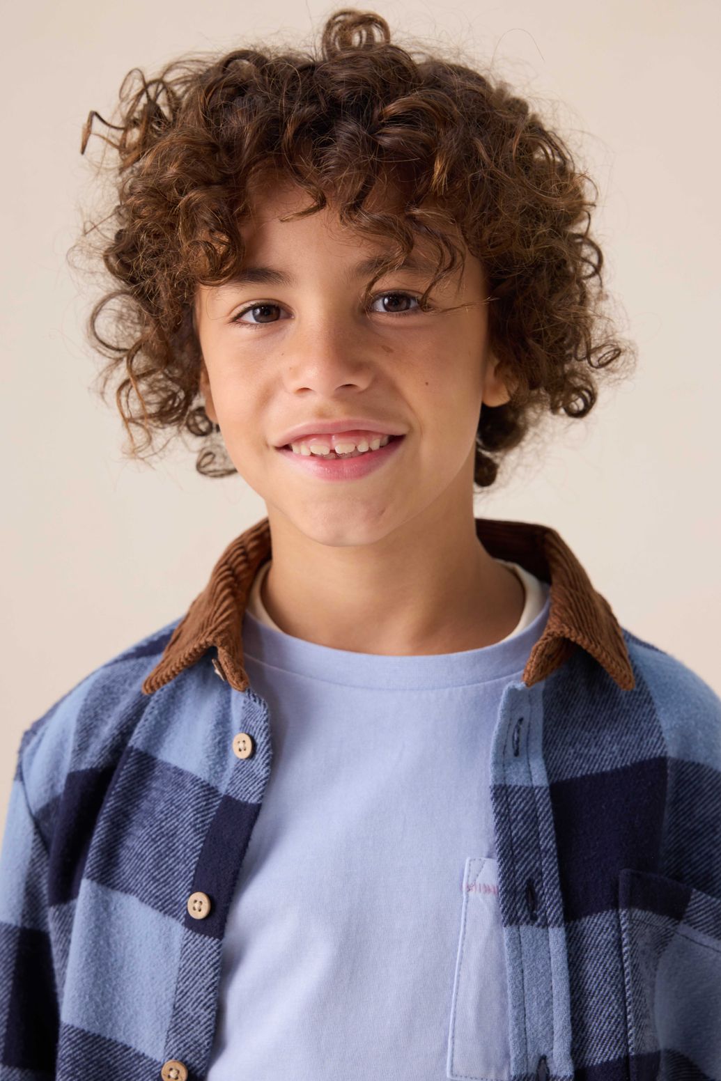 Donkerblauw geruit overhemd