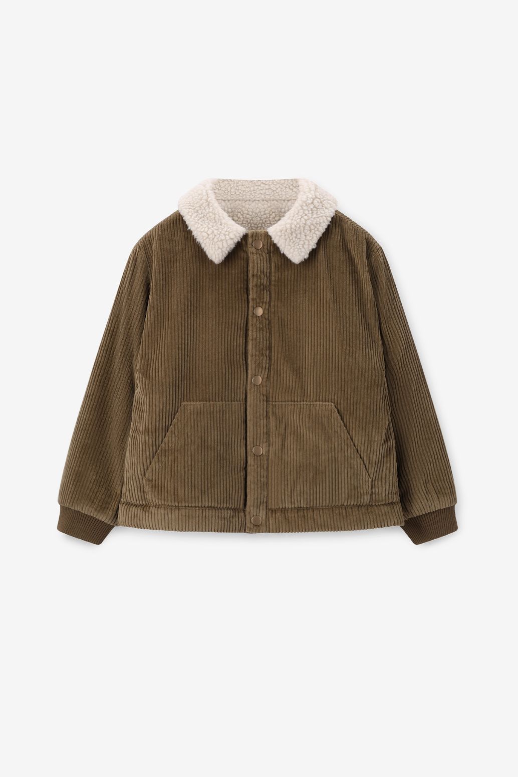 Groene reversible corduroy jas