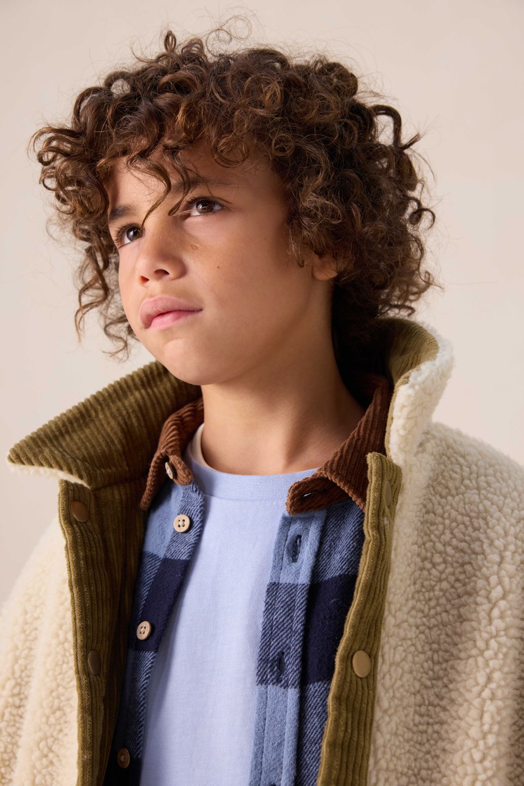 Groene reversible corduroy jas