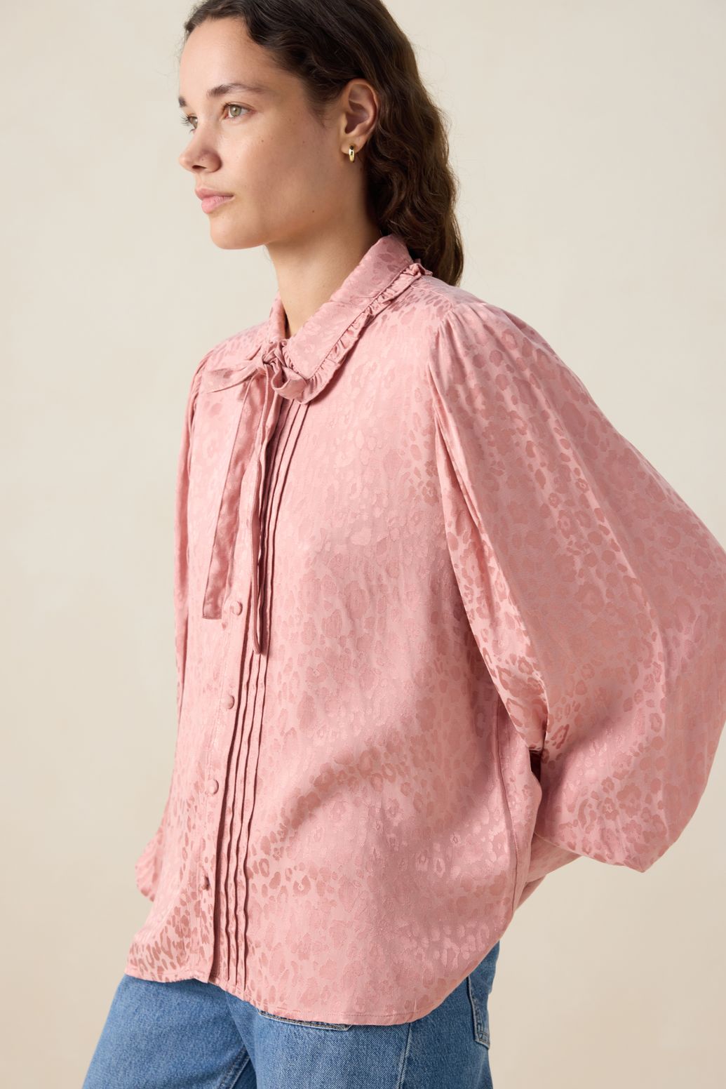 Blouse avec nœud - rose