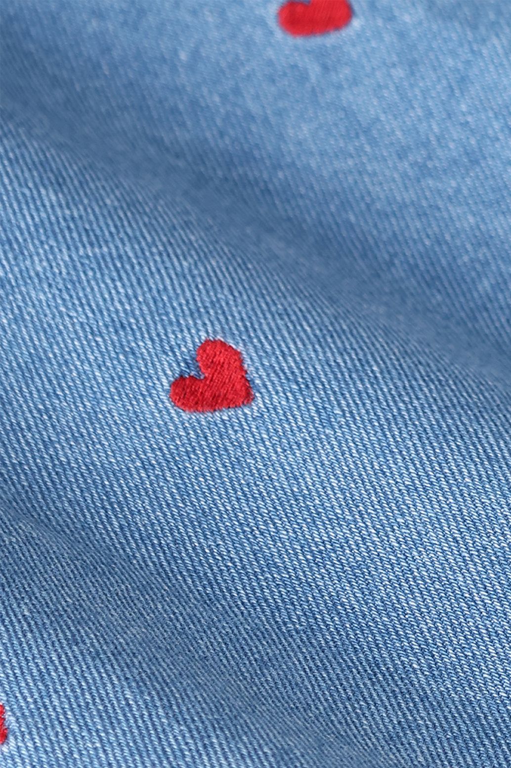 Blauwe straight leg jeans met hartjes