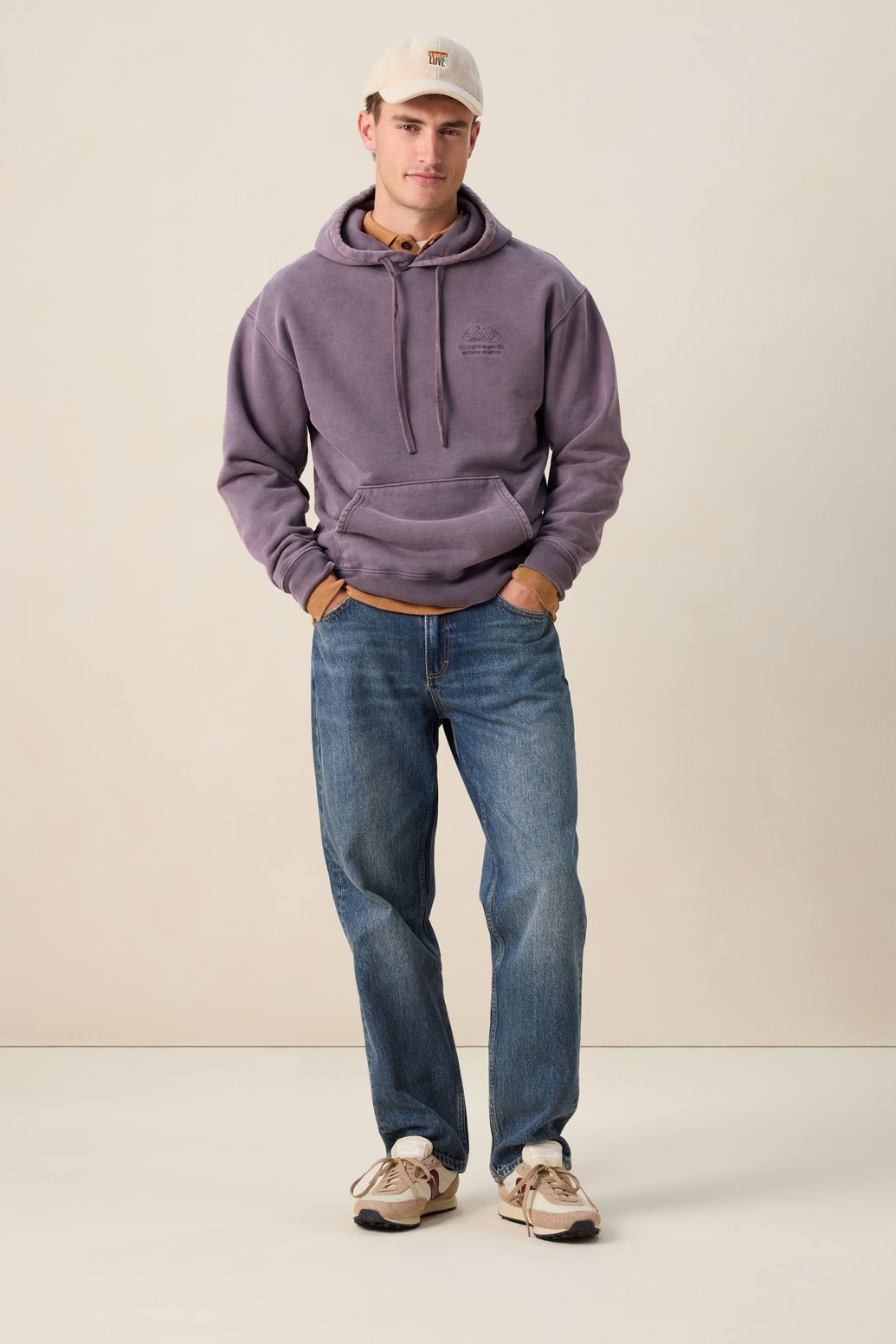 Hoodie mit Stickerei-Detail - lila
