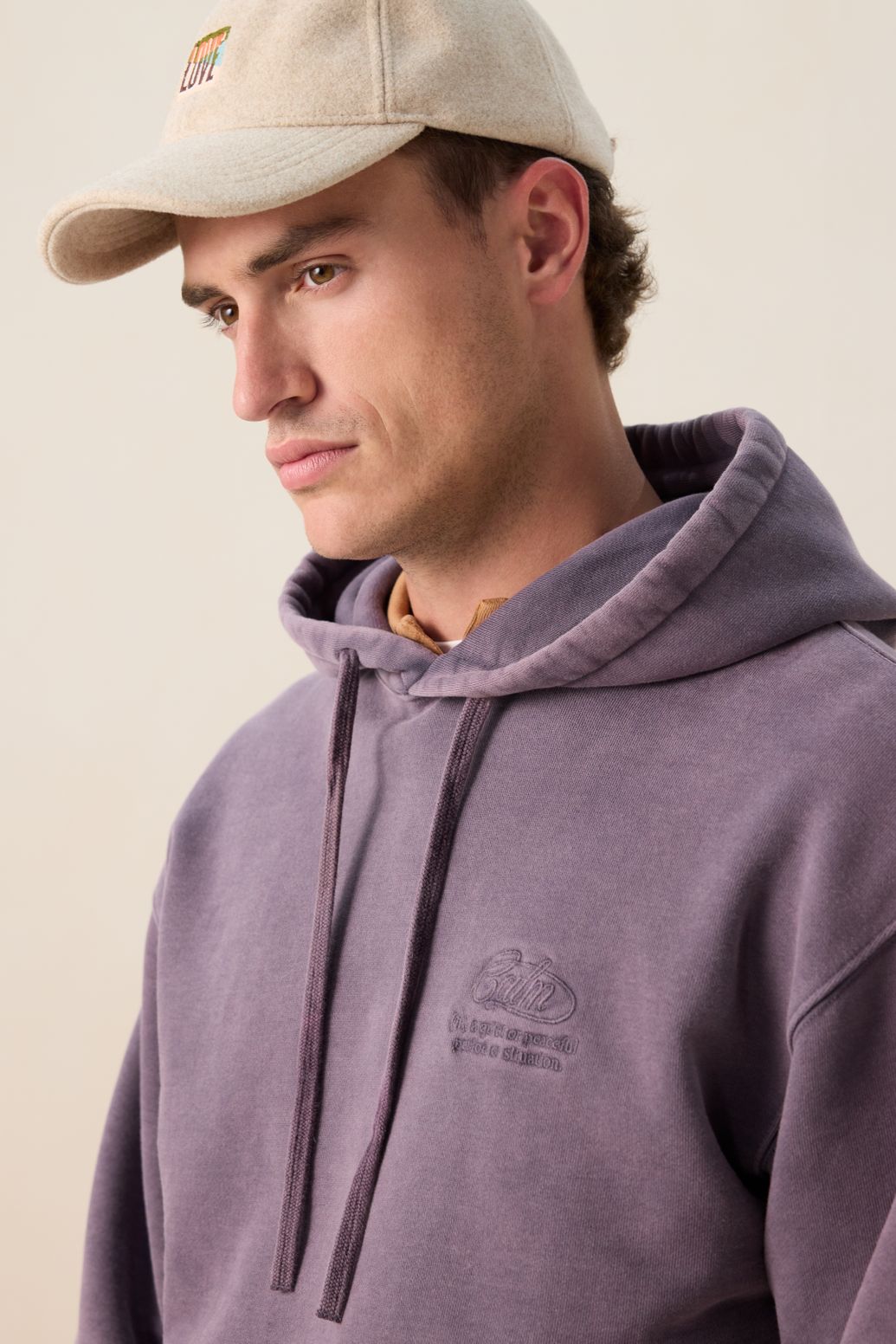 Hoodie mit Stickerei-Detail - lila