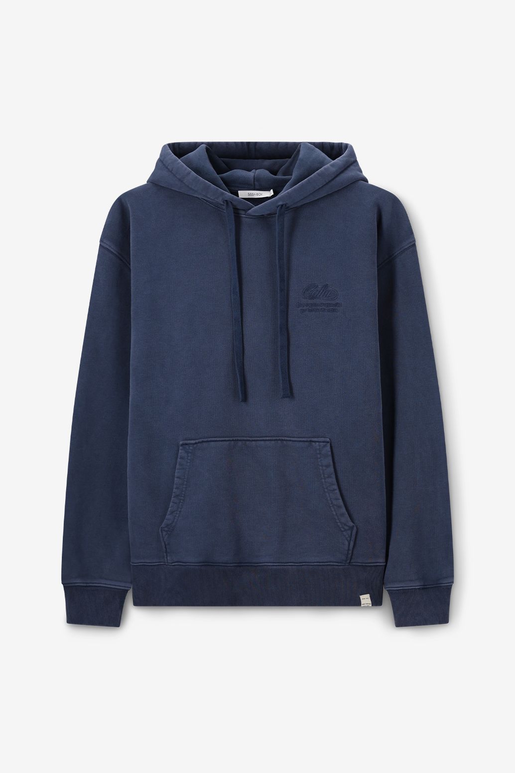 Donkerblauwe hoodie met embroidery