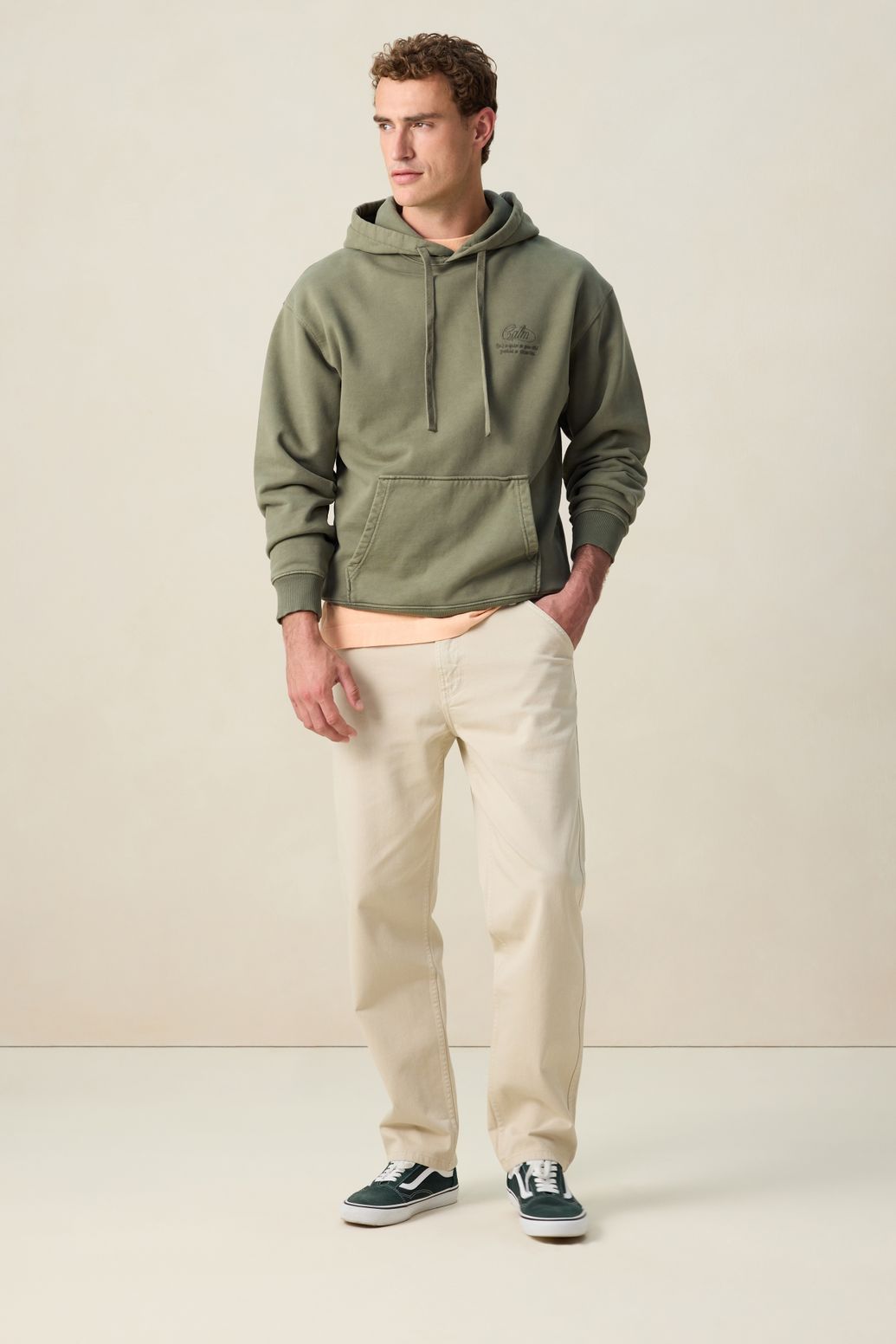 Groene hoodie met embroidery