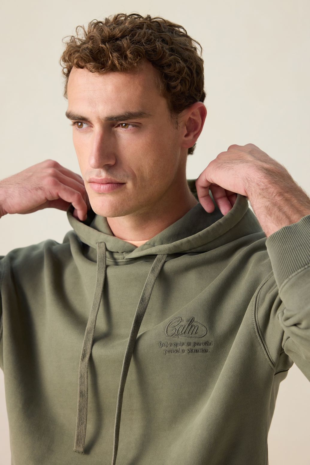 Groene hoodie met embroidery