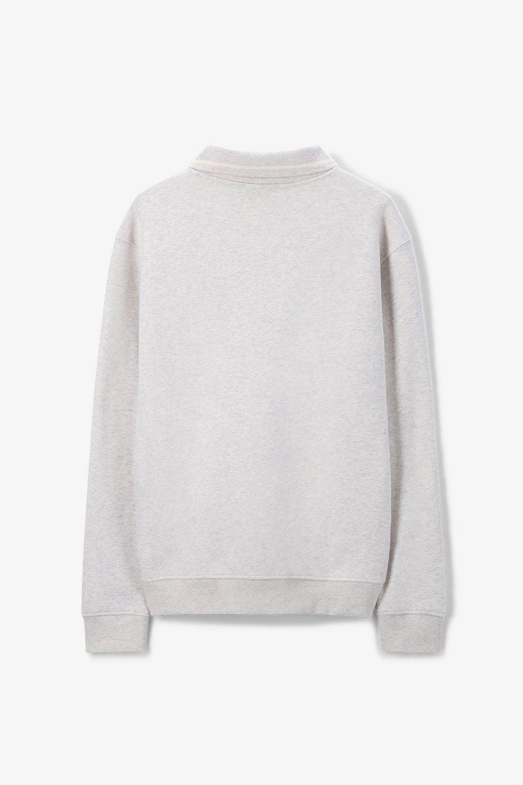 Beige melange sweater met polokraag